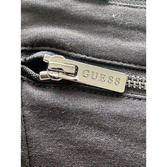 Guess Black Mini Skirt Womens Small Zipper Accents Bandage Bodycon Y2K Clubwear - Picture 4 of 11